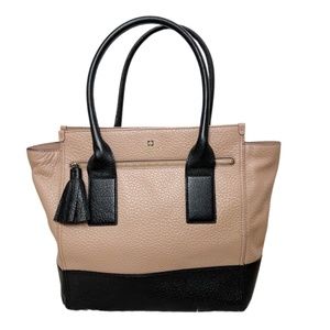 kate spade | Southport Avenue Linda Tote Leather Black Tan